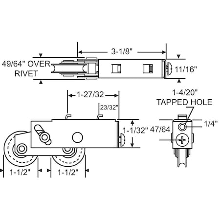 Strybuc TANDEM PD ROLLER HOOK MOUNT 900-22357